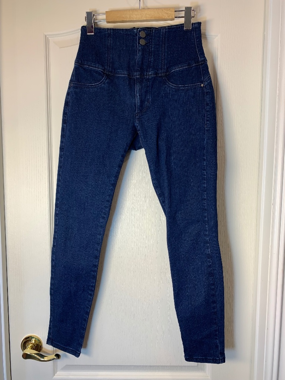 Guess Women’s Eco Shape-Up Corset Skinny Jeans 27 Dark Wash High Rise Back Zip